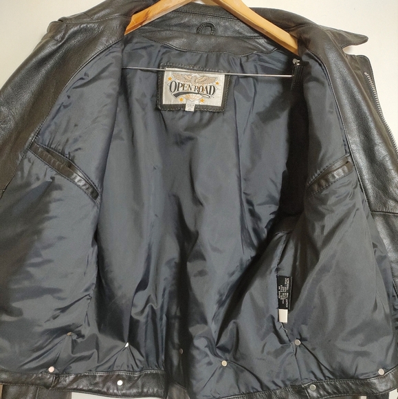 Vintage Open Road Black Fringe Insulated Leather Jacket - Picture 11 of 16